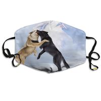 YUIOP Wolf Mates Love Kiss Printed Mask Neutral Mask for Men and Women Polyester Dust-Proof Breathable Mask