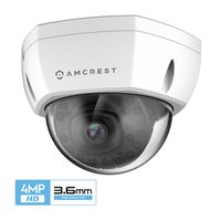 Amcrest UltraHD Outdoor 4-Megapixel PoE Vandal Dome IP Security Camera, 3.6mm Lens, IP67 Weatherproof, MicroSD Storage, IK10 Vandal-Proof, IP4M-1028EW-36MM (White)