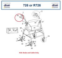 Drive Medical Brake System for R6 Rollators, 1.1 Pound