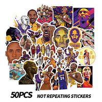 Fuguan Kobe Stickers, 50 Pcs Waterproof Vinyl Plastic Stickers for Bicycle Skateboard Luggage Decal, 7cm