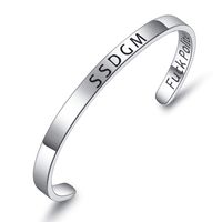 Inspirational Bracelet Cuff Bangle Best Friend Sister Gift Mantra Quote Stainless Steel Engraved by SAM & LORI (SSDGM f@ck politeness)