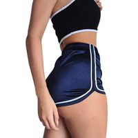 AmyDong Yoga Pants, Women's Elastic Waist High Waist Shorts Summer Casual Shorts Pants High Waist Sports Shorts Beach Pants Loose (M, Blue)