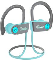 Elecder Bluetooth Headphones, Wireless Sports Earbuds Waterproof IPX7 with Microphone for Running Workout, Noise Cancelling Audifonos for Cellphone (Gray&Turquoise)