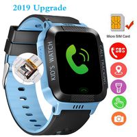 TOPCHANCES Kids Smart Watches, Kid Electronic Phone Watch with LBS Tracker SOS Call Camera Flashlight Alarm Anti-Lost SIM Card Slot Digital Wrist Watch for Kids Gift(Black +Blue)