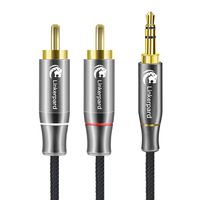 Amazon Brand:Linkerpard 3.5mm to 2-Male RCA Adapter Audio Stereo Cable, 4.9 Feet, 1.5 Meters