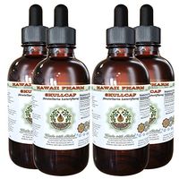 Skullcap Alcohol-Free Liquid Extract, Organic Skullcap (Scutellaria lateriflora) Dried Herb Glycerite Natural Herbal Supplement, Hawaii Pharm, USA 4x4 fl.oz
