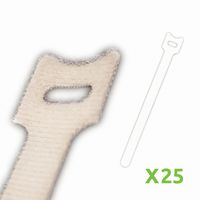 NavePoint 10 Inch Hook and Loop Reusable Strap Cable Cord Wire Ties 25 Pack White
