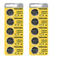Toshiba CR2016 Battery 3V Lithium Coin Cell (10 Batteries)