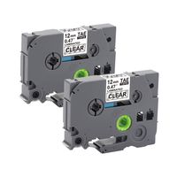 2-Pack TZe-131 Clear Laminated Tape Replace Brother P Touch Label Maker Tape TZe131 2PK Black on Clear, TZE Tape 12mm 0.47 for Brother P-Touch PTD210 PTD400 PTH110 1/2 Inch x 26.2 feet