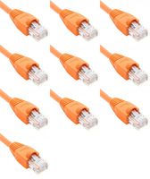 Ultra Spec Cables Pack of 10 - Orange 2FT Cat6 Ethernet Network Cable LAN Internet Patch Cord RJ45 Gigabit