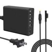 Microsoft Surface Pro Charger 65W for Microsoft Surface Pro 3 4 5 6 i5 i7 2017 Tablet/Surface Laptop/Surface Go/Book, Model 1706 1800 1735 1736 Power Supply Adapter with 5 Extra USB Ports