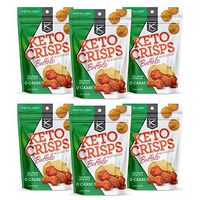 KetoLogic Keto Crisps, Buffalo | Low Carb, High Fat, High Protein, Gluten Free | Sustainably Sourced, Oven Baked Keto Snack | 1.75 Oz Per Bag, 6 Pack