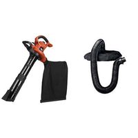 BLACK+DECKER 3-in-1 Electric Leaf Blower, Leaf Vacuum, Mulcher, 12-Amp with Leaf Collection Kit (BV6600 & BV-006)