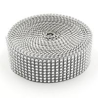 SNNplapla 8-Row(10-Yard) Acrylic Rhinestone Diamond Ribbon for Wedding Cakes, Birthday Decorations, Baby Shower Events and Arts and Crafts Projects Decoration (Silver)
