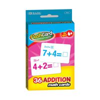 BAZIC Addition Flash Cards (36-Pack), Case of 24
