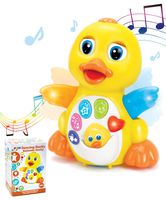 JOYIN Dancing Walking Yellow Duck Baby Toy with Music and LED Light Up for Infants, Toddler Interactive Learning Development, School Classroom Prize and Children