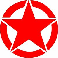 Chase Grace Studio Jeep Star Army Star Military Vinyl Decal Sticker|RED|Cars Trucks Vans Jeeps SUV Laptops Wall Art|5.5" X 5.5"|CGS368