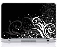 Meffort Inc 17 17.3 Inch Laptop Notebook Skin Sticker Cover Art Decal (Included 2 Wrist pad) - White Gray Swirl