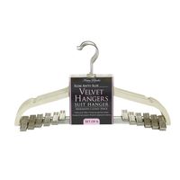 Kennedy Home Collection Simplify 6 Pack Velvet Hangers with Clips in Ivory,