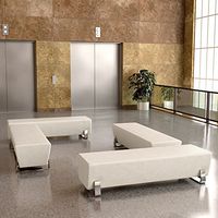 OFM Axis Vinyl Four Bench Lobby Set Weight: 236 lbs Linen Vinyl/Chrome Frame