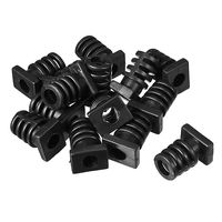 uxcell 15Pcs PVC Square Strain Relief Cord Boot Protector Sleeve Power Tool Hose Black