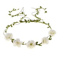 DDazzling Flower Girl Halo Floral Wreath Headband Floral Garland Headbands Photo Props (Ivory) (Ivory)