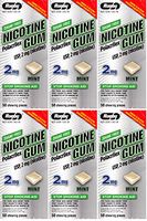 Nicotine Gum 2mg Sugar Free Mint Flavor Generic for Nicorette 50 Pieces per Box Pack of 6 Total 300 Pieces