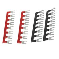 URBEST(R) 400V 10A 8 Postions Pre Insulated Terminal Barrier Strip Red/Black 4 Pcs