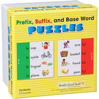 Really Good Stuff 308198 Prefix, Suffix, and Base Word Puzzles