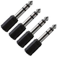 Seismic Audio - SAPT101-4Pack - 4 Pack of 1/8" (3.5mm) Female to 1/4" TRS Male Adapter Converter for Tablets & Smartphones - 3.5mm to 1/4 Inch Stereo Adapters