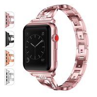 JOMOQ Metal Band Compatible Apple Watch 4 Band 38mm(40mm) 42mm(44mm) Women Girls Iwatch Series 3 2 8 Accessories Metal Bling Wristband Rhinestones Diamond Sport Strap