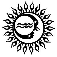 Home Grown Claremore Aquarius (Zodiac) Vinyl Sticker | Cars Trucks Walls Laptop | 5.5" Width X 5.5" Height (Black)