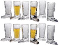 Circleware Kickback Whiskey Glass Shot Glasses Funny Cowboy Boots (Kickback - 12 pc.)