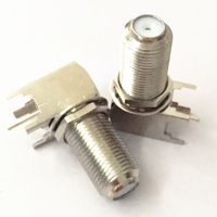 1x F Female Right Angle Solder for PCB Mount RF Connector High Quality Ships from USA