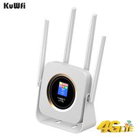 KuWFi 4G LTE Router SIM Card, WiFi Wireless Modem 4G CPE WiFi Router with 3000Mah Battery and External Antenna