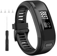 HSWAI Compatible Bands Replacement for Garmin Vivosmart HR,Soft Silicone with Metal Buckle Wristband for Garmin Vivosmart HR(black)