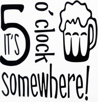 Chase Grace Studio It's 5 O 'Clock Somewhere Beer Mug Vinyl Decal Sticker|BLACK|Cars Trucks Suvs Kayak Boat Laptops Wall Art|5" X 5"|CGS230