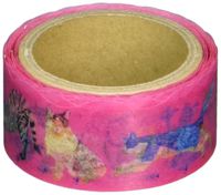 Roundtop Designer's Washi Masking Tape 20mm x 5m, Shaped Cut, Cats (RT-MKM-009)