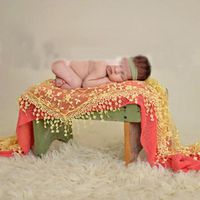 Anboo Newborn Maternity Props Baby Lace Scarf Photo Props Photography Quilt (Yellow)