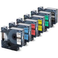 Replace DYMO D1 Label Tape Refills Color Combo Set, 45013 45016 45017 45018 45019 45021 Label Maker Tape Compatible for Dymo LabelManager 160 280 PnP 360D 210D, 1/2 Inch x 23 Feet, 6 Cartridge