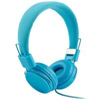 GBSELL Foldable Kid Student Wired Headband Earphone Headphones with Mic Stereo Bass (Blue)