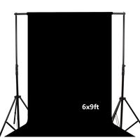 LDGHO Black 6x9 feet/1.8x2.8 meters Photo Studio Collapsible Backdrop Background for Photography, Video and Television (Background Only)