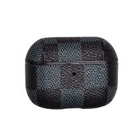 Airpods Pro Case Keychain,MeiQing Plaid Leather Charging Protective Case Cover for AirPod Pro / 3 Generation Earphones Accessories (black)