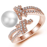 Desirepath 925 Sterling Silver Ring, Cubic Zirconia CZ Diamond Elegant Eternity Engagement Wedding Band Ring (T Gold, One Size)