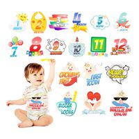 Faylapa 18 Pcs Baby Monthly Milestone Stickers,12 Months Stickers and 6 Milestone Stickers,Perfect for Baby Shower Gifts,First Year Newborn Photography