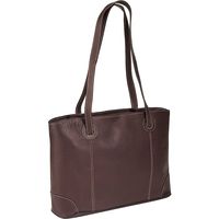 Piel Leather Ladies Computer Tote, Chocolate, One Size