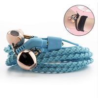 Womdee Braided Bracelet Earphone, 2019 New Wearable Braided Wristband Headphone Wired in-Ear Earbuds Stereo Bass Noise Cancelling Headphones Gym Sports Headsets with Microphone