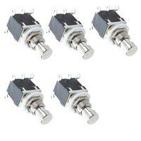 ESUPPORT 6Pin DPDT Momentary Stomp Foot Switch Pedal Guitar Push Button Metal True Bypass AC 250V/2A 125V/4A Pack of 5