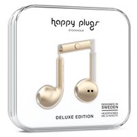 Happy Plugs Earbud Plus Wired 7826 - Fashionable Headphones with Microphone, 3.5 mm Headphone Jack (Vintage Roses) (Champagne)