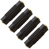 Seismic Audio - SAPT124-4Pack - 4 Pack of 1/8" Female to 1/8" Female Adapter (Black & Gold)